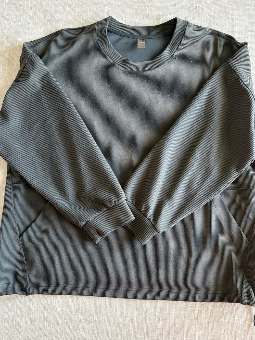 Hyba women’s Ribbed Crewneck Sweater - Slate Green